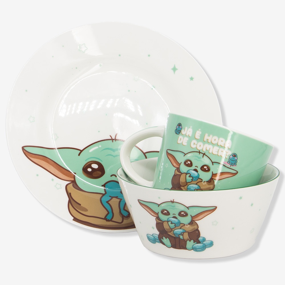 Kit Alimentação Baby Yoda Prato, bowl e c...