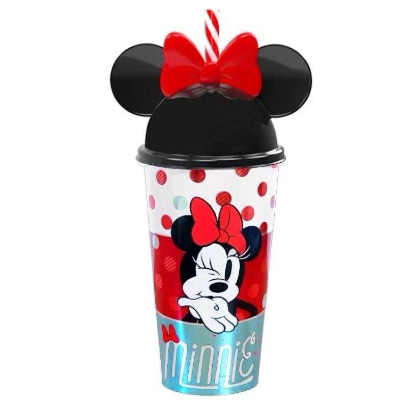Copo Com Canudo e Orelha Minnie Vermelha ...