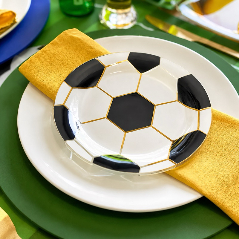 Prato Raso Sobremesa de Vidro Bola de Fut...